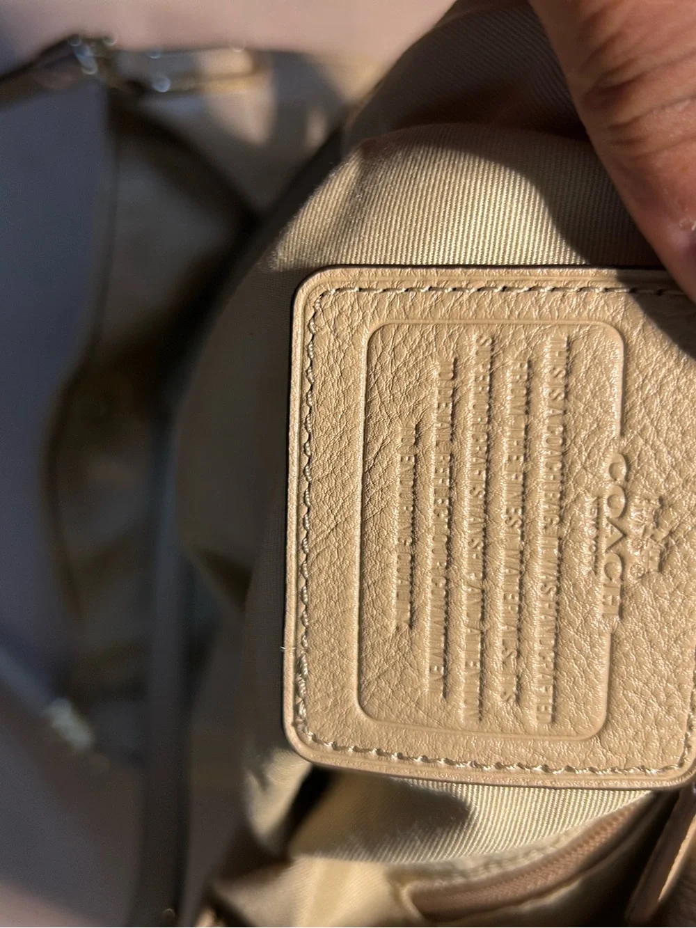 Coach Madison Phoebe Tan pebbled leather